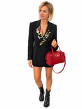 Blazer Nero con Spille Gioiello – Souvenir privé